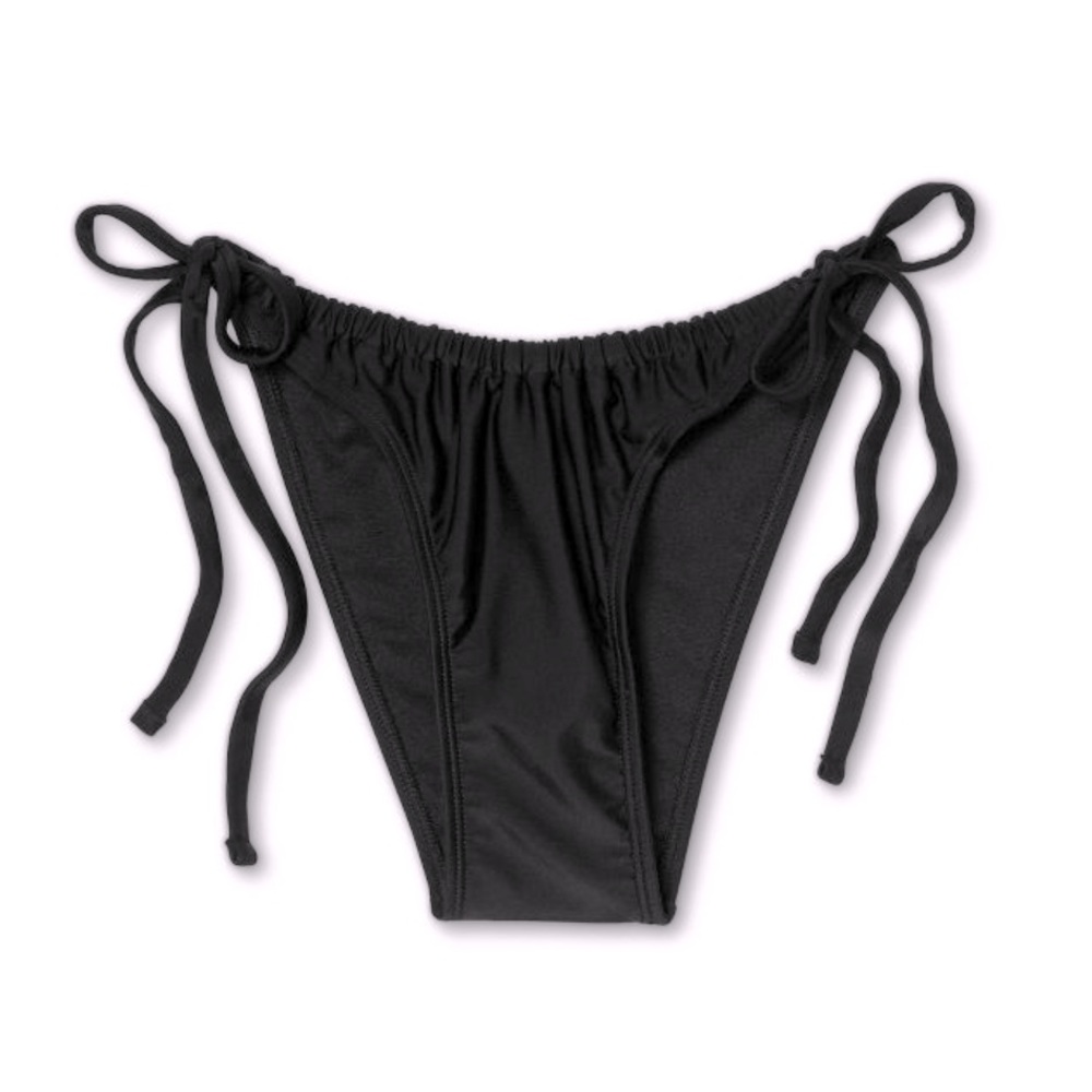 Xhilaration Black Side Tie String Bikini Bottom Size Medium NWT